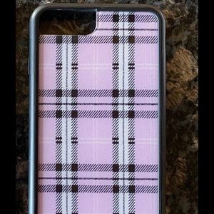 Purple Plaid wildflower case iphone 8+/7+/6+